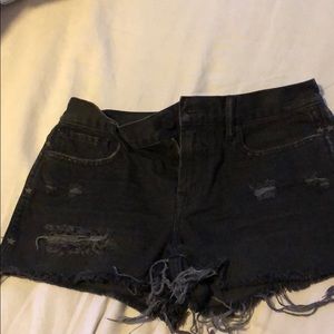 All saint black short denim size 27